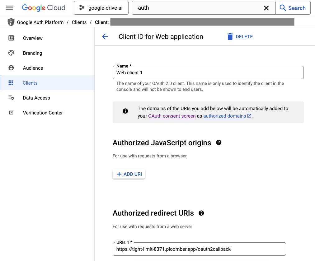 oauth client configuration